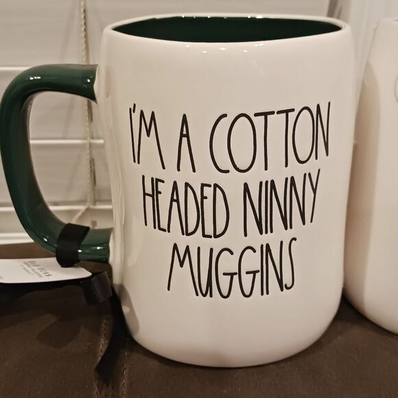 2 RAE DUNN I'M A COTTON HEADED NINNY MUGGINS Double Sided ELF Mug - Picture 2 of 5